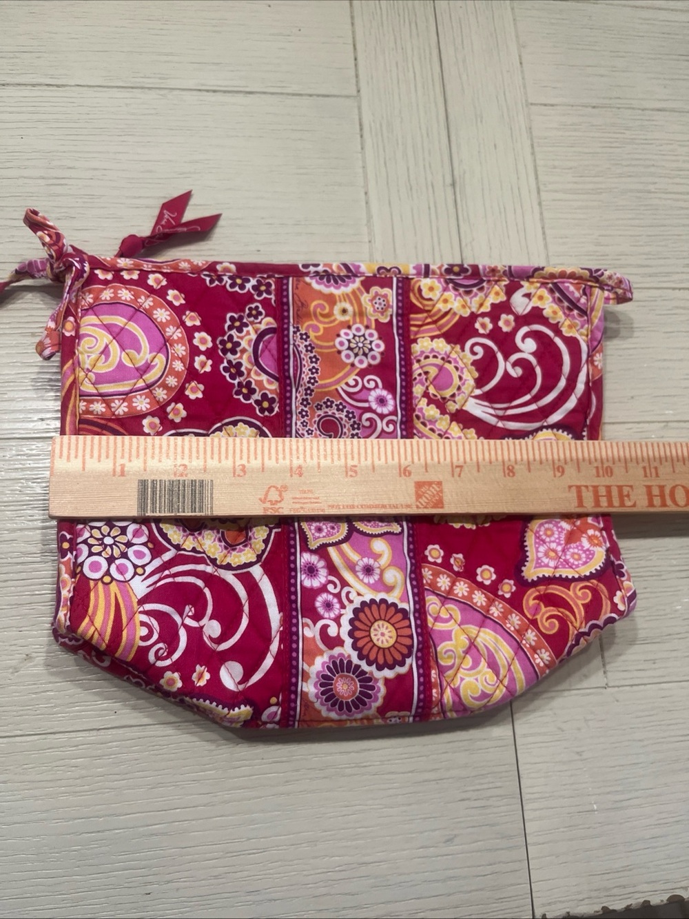 Vera Bradley Raspberry Fizz Zippered Travel Pouch With Soft Lining Pink Floral - Picture 6 of 8